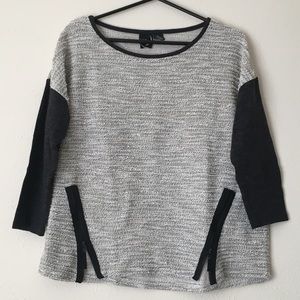 August Moon Zip-Side Loose Sweater